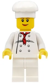 LEGO Chef - White Torso with 8 Buttons, White Legs, Female minifigure