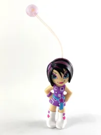 LEGO Clikits Figure Star -  Black Hair Streaked with Purple, Purple Dress with Sash, White Boots minifigure