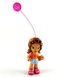 LEGO Clikits Figure Daisy - Brown Hair, Orange Top, Aqua Skirt, Dark Pink Sandals minifigure