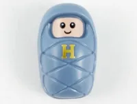 LEGO Harry Potter Baby / Infant with Stud Holder on Back with Light Nougat Smiling Face, Small Eyes and Gold Capital Letter H Pattern minifigure