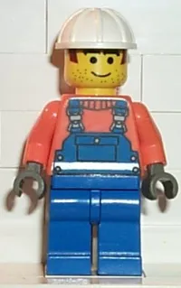 LEGO Overalls with Safety Stripe Blue, White Construction Helmet minifigure