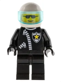 LEGO Police - Zipper with Sheriff Star, White Helmet, Trans-Light Blue Visor, Sunglasses minifigure
