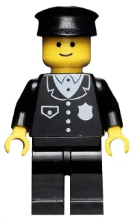 LEGO Police - Suit with 4 Buttons, Black Legs, Black Hat minifigure
