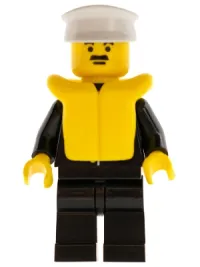 LEGO Police - Suit with Sheriff Star, Black Legs, White Hat, Life Jacket minifigure