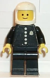 LEGO Police - Torso Sticker with 4 Buttons and Badge, Black Legs, White Classic Helmet minifigure