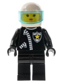 LEGO Police - Zipper with Sheriff Star, White Helmet, Trans-Light Blue Visor, Female minifigure