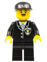 LEGO Police - Suit with Sheriff Star, Black Legs, Black Cap with Police Pattern minifigure
