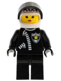 LEGO Police - Zipper with Sheriff Star, White Helmet with Police Pattern, Black Visor, Female minifigure