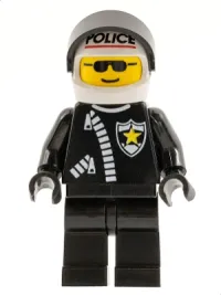 LEGO Police - Zipper with Sheriff Star, White Helmet with Police Pattern, Black Visor, Sunglasses minifigure