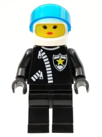 LEGO Police - Zipper with Sheriff Star, White Helmet, Trans-Dark Blue Visor, Female minifigure