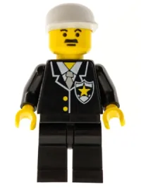 LEGO Police - Suit with Sheriff Star, Black Legs, White Cap minifigure