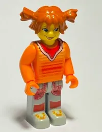 LEGO Tina, Orange Torso, Light Gray Legs minifigure