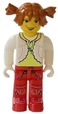 LEGO Tina, White Torso and Red Legs minifigure
