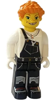 LEGO Lee, Orange Hair, Black Legs, Black and White Torso minifigure