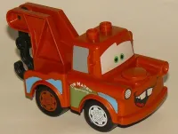 LEGO Duplo Tow Mater - Dark Orange Hook Base, Dark Orange and Light Bluish Gray Wheels minifigure