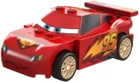 LEGO Lightning McQueen - Piston Cup Hood, White and Gold Wheels, Red 2 x 8 Plate, 3 Green 1 x 2 Plates minifigure