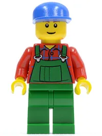 LEGO Overalls Farmer Green, Blue Cap minifigure
