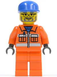 LEGO Sanitary Engineer 3 - Orange Legs, Glasses and Beard minifigure