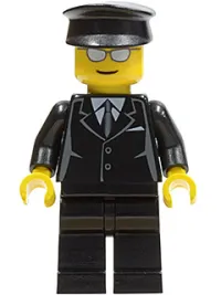 LEGO Suit Black, Black Hat, Silver Sunglasses - Airport Limo Driver minifigure