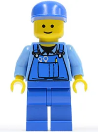 LEGO Overalls with Tools in Pocket Blue, Blue Cap, Standard Grin minifigure