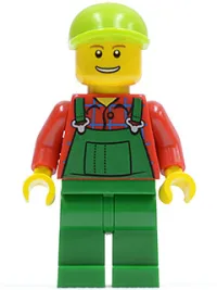 LEGO Overalls Farmer Green, Lime Short Bill Cap minifigure