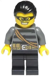 LEGO Police - City Burglar, Black Hair, Mask minifigure