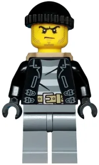 LEGO Police - City Bandit Male with Black Stubble and Backpack minifigure