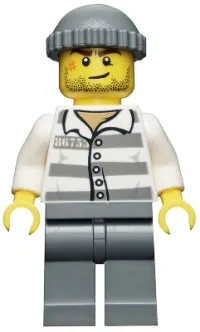 LEGO Police - Jail Prisoner 86753 Prison Stripes, Dark Bluish Gray Knit Cap minifigure