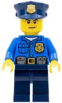 LEGO Police - City Officer, Gold Badge, Police Hat, Scowl minifigure