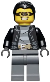 LEGO Police - City Bandit Male, Black Hair, Mask minifigure