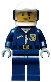 LEGO Police - City Motorcycle Officer, Lopsided Grin minifigure