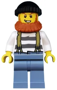 LEGO Swamp Police - Crook Male with Black Knit Cap and Dark Orange Beard minifigure