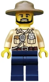 LEGO Swamp Police - Officer, Shirt, Dark Tan Hat, Black Beard minifigure