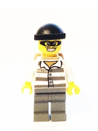 LEGO Police - Jail Prisoner 86753 Prison Stripes, Black Knit Cap, Backpack, Mask minifigure
