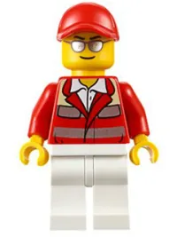 LEGO Paramedic - Red Uniform, Male, Red Short Bill Cap minifigure