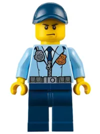 LEGO Police - City Officer, Jacket with Dark Blue Tie and Gold Badge, Dark Blue Legs, Dark Blue Cap minifigure