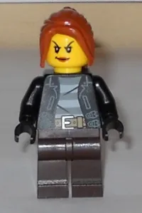 LEGO Police - City Bandit Crook Female, Dark Orange Hair minifigure