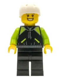LEGO Cyclist - Lime and Black Jacket minifigure