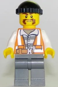 LEGO Police - City Bandit Male, Black Knit Cap, Moustache Handlebar minifigure