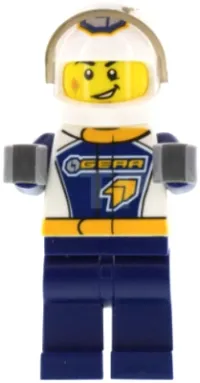 LEGO Dragster Race Car Driver, GEAR Logo minifigure