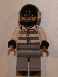 LEGO Police - Jail Prisoner 86753 Prison Stripes, Black Helmet with Visor minifigure