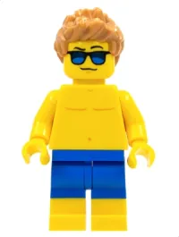 LEGO Beachgoer - Blue Male Swim Trunks and Sunglasses minifigure