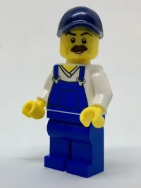 LEGO Beach Janitor - Blue Overalls and Dark Blue Cap minifigure