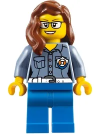 LEGO Coast Guard City - Female ATV Driver, Reddish Brown Female Hair over Shoulder minifigure