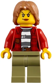 LEGO Mountain Police - Crook Female Jacket over 87 Prison Stripes minifigure