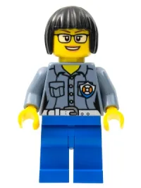 LEGO Coast Guard City - Female Station Manager, Short Black Hair with Glasses minifigure