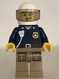 LEGO Mountain Police - Officer Male, White Helmet and Smirk minifigure