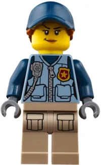 LEGO Mountain Police - Officer Female, Dark Blue Hat with Dark Orange Hair minifigure