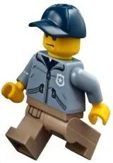 LEGO Mountain Police - Officer Male, Dark Blue Cap, Sand Blue Jacket minifigure