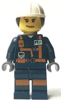 LEGO Miner - Female Explosives Engineer with Dual Sided Head minifigure